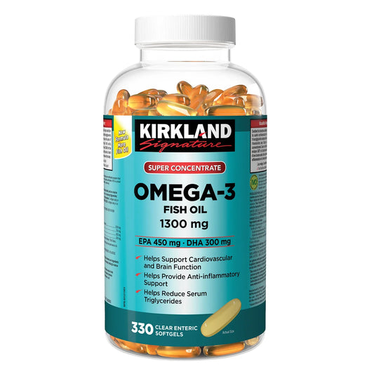 Kirkland Signature 超濃縮深海魚油丸 Omega-3 1300mg 330粒裝 New Formula More Fish Oil